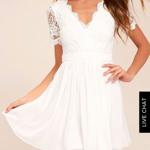 White Lulus lace skater dress